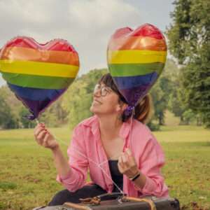 Regenbogen Herz Luftballon LGBTQ+