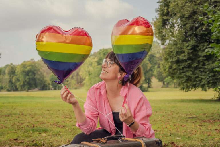 Regenbogen Herz Luftballon LGBTQ+