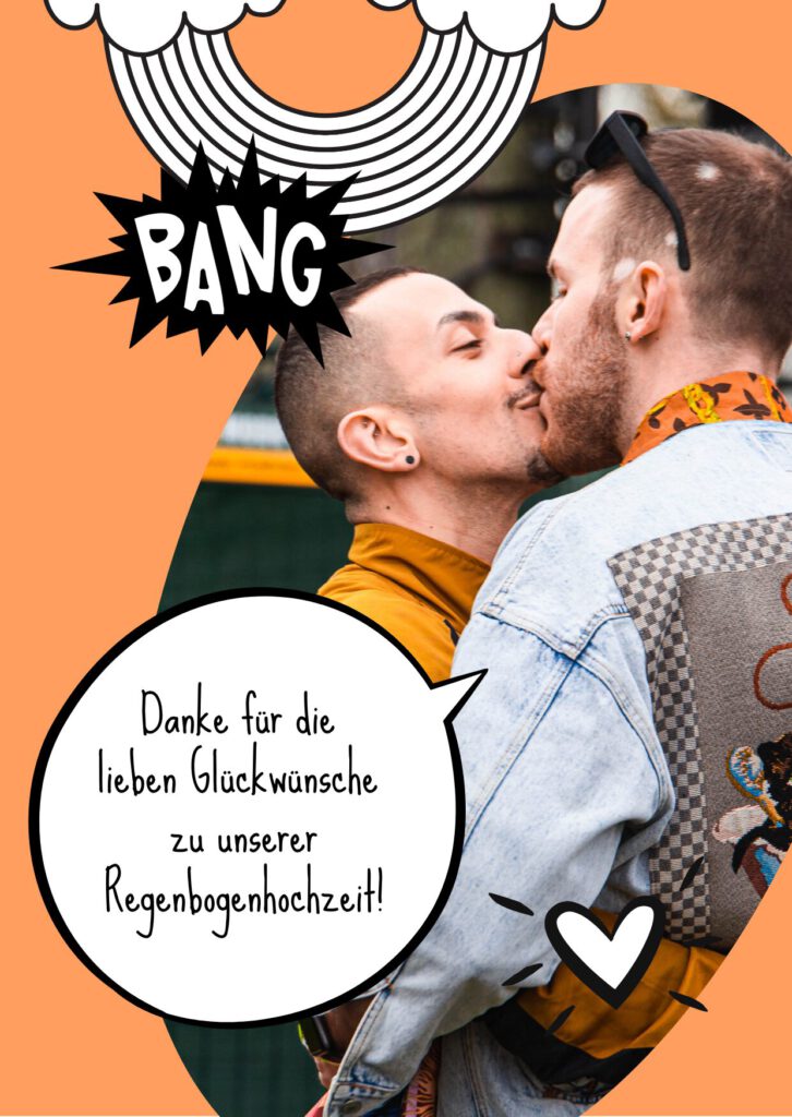 Einladung LGBTQ+ Hochzeit Papeterie Schachteltante